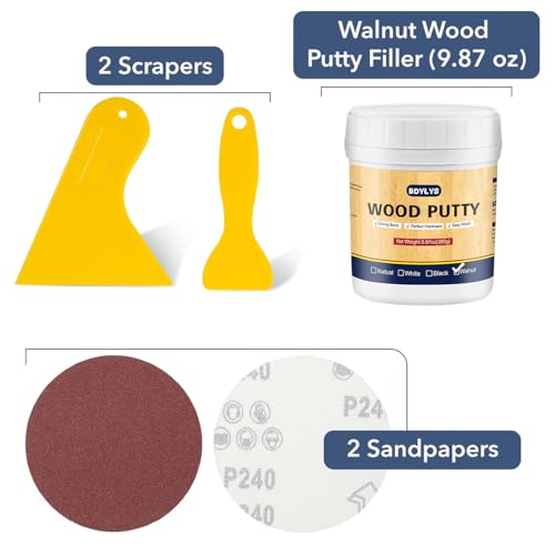 Black Wood Filler, 9.87 oz Wood Putty Furniture Repair Kit - color: Black