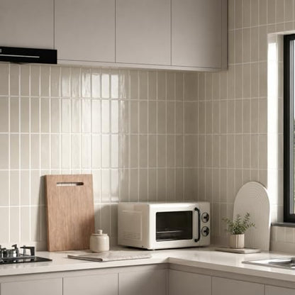 Backsplash Tile Peel and Stick, 11.42'' x 9'', Beige - color: Beige