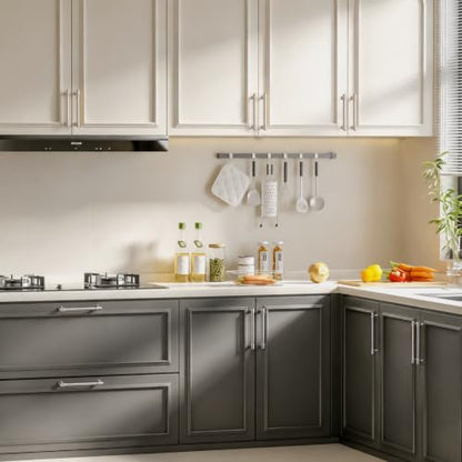Goldenwarm 10 Pack 6-1/4 Inch Brushed Nickel Cabinet Pulls Modern Kitchen & Bathroom Hardware Heavy Duty Zinc Alloy Drawer Handles with Complete Screw Kit Consistent Finish for Whole-Home Renovations - color: Brushed Satin Nickel, size: 6-1/4 Inches Hole