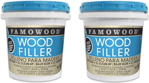 FamoWood 40022126 Latex Wood Filler - Pint, Natural 24 Oz. | Pack of 2 - size: Pack of 2