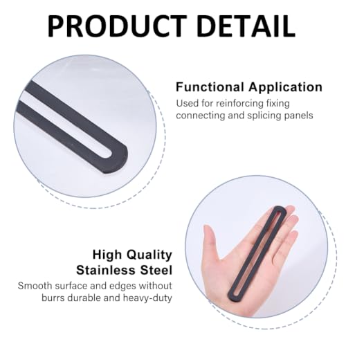 SUPERFINDINGS 10Pcs Flat Mending Plate Steel Repair Bracket 6.14 Inch Length Adjustable Bracket Furniture Connecting Plate for Chair Leg Repair Wood Furniture Bracket,Black - color: Black