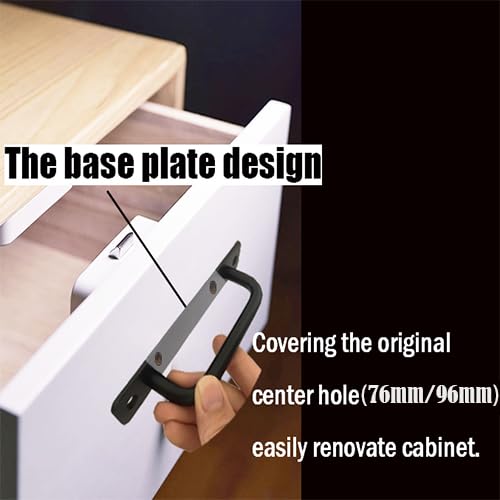 2 Pack 4 1/4 Inch 108 mm Self-Adhesive Matte Black Cabinet Handles Aluminum Cabinet Pulls Drawer Pulls - color: RoundBlack 3M, size: 4 1/4 Inch