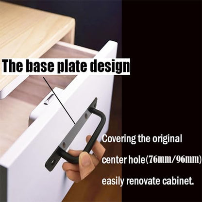 2 Pack 4 1/4 Inch 108 mm Self-Adhesive Matte Black Cabinet Handles Aluminum Cabinet Pulls Drawer Pulls - color: RoundBlack 3M, size: 4 1/4 Inch
