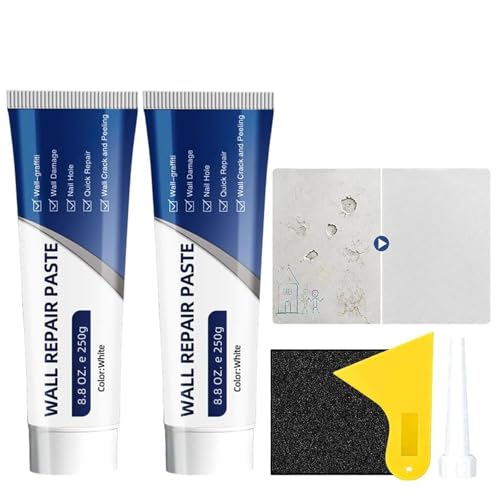 Wall Repair Paste - Drywall Repair Kit with Scraper,2‑Pack,White, Each 250g