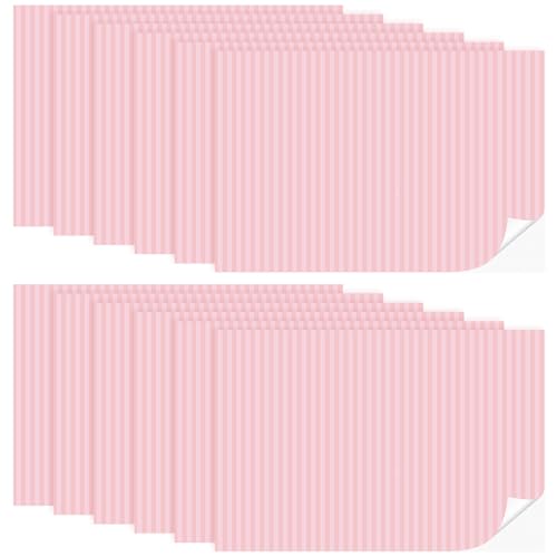 Flutesan 12 Pcs Miniature Dollhouse Wallpaper, Pink Stripes - style: Pink Stripes