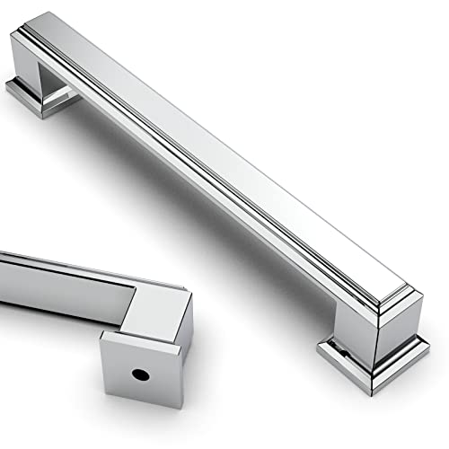 Asidrama 20 Pack 5 inch Polished Chrome Kitchen Cabinet Handles - color: Polished Chrome, size: 5" Hole Center(128mm)
