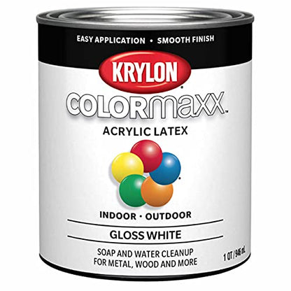 Krylon COLORmaxx Brush-On, Gloss, White, 1 Gallon - color: White, size: 128 Fl Oz (Pack of 1), style: Gloss