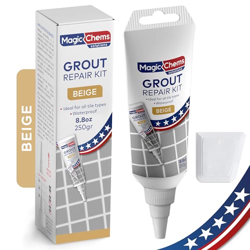 Magic Chems Grout Repair Kit, Beige, Fast Drying Sealer, 8.8 oz - color: Beige, size: 1 Pack