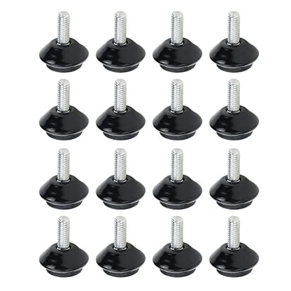 M6 Adjustable Furniture Feet Swivel Furniture Leg Levelers,Black-16pcs - color: Black