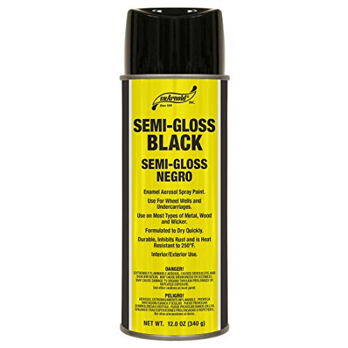 SM Arnold Semi-Gloss Black Enamel Spray for Finish, 12 Oz - color: Semi-Gloss Black