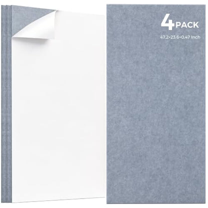 TO-TH Acoustic Panels Thickened Noise Reducing Wall Panel 4 Pack,Light Gray - color: Light Gray, size: 4 Pack
