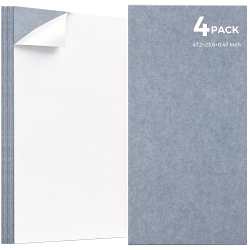 TO-TH Acoustic Panels Thickened Noise Reducing Wall Panel 4 Pack,Light Gray - color: Light Gray, size: 4 Pack