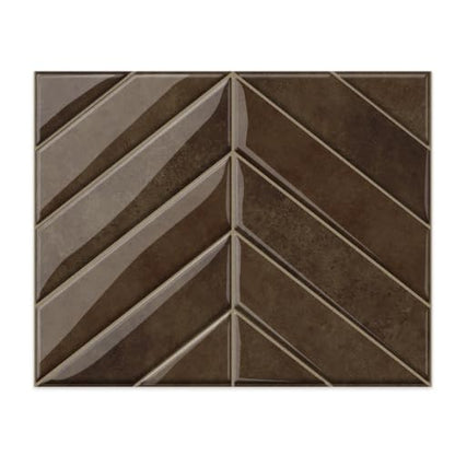 10 Sheets Thicker Design Peel and Stick Backsplash, 3D Self Adhesive Peel and Stick Wall Tile Backsplash for Kitchen, Bathroom, 11.4"x9.1", Dark Browm - color: Dark Brown
