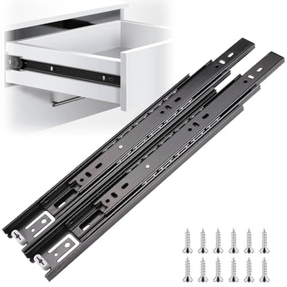 2 Pack Black Soft Close Drawer Slides, 12 Inch - size: 12 Inch