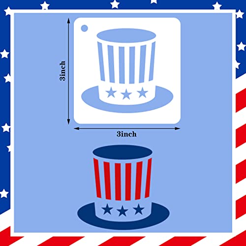 Augshy 56 Pack 4th of July Patriotic Stencils for Americana Painting Crafts - style: Patriotic