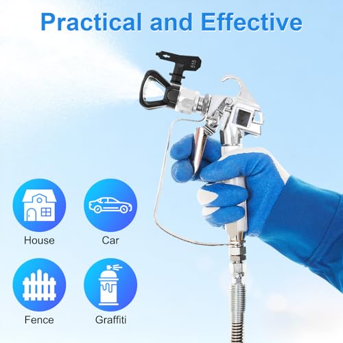 M METERXITY 1-Set Airless Paint Sprayer Tips, Tungsten Steel Reversible Spray Tips with 1 Pad for Homes/Buildings/Garden/Decks/Fences [Black, 515] - size: 515