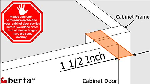 10-Pack 1-1/2" Overlay Soft Close Face Frame Kitchen Cabinet Hinges - size: 1-1/2 Inch
