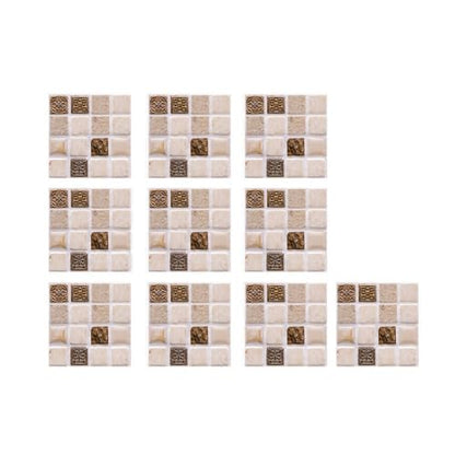 10 Sheets Peel and Stick Tile Stickers Tiles Peel and Stick Wall Subway Tile for Bathroom, Fireplace, Laundry Table, Stair Decals (10x10cm)