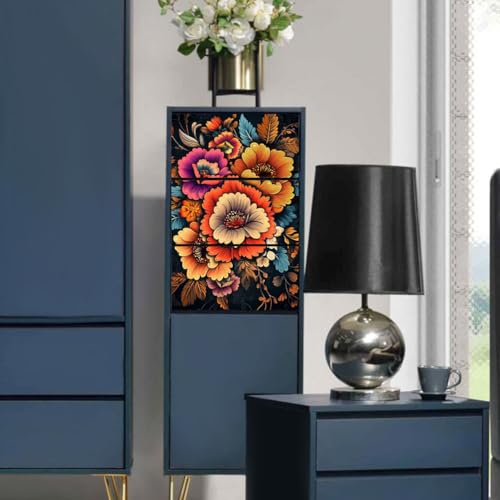 Peacoblue Boho Colorful Flowers Rub On Transfers for Furniture Craft 6"x12" - style: Bohemian Colorful Flowers