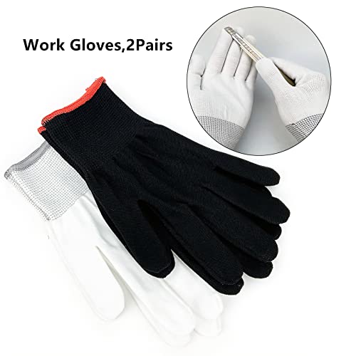 Umaki Automotive Vinyl Wraps Tools Tint Film Kit with 2 Pairs Vinyl Wrap Gloves, 4inch Felt Squeegee, Scraper, Edge Trimmer, Black Utility Vinyl Knife - color: H01