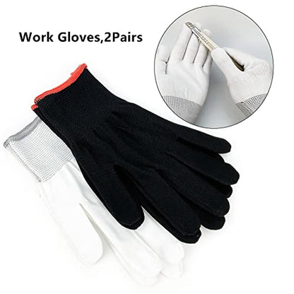 Umaki Automotive Vinyl Wraps Tools Tint Film Kit with 2 Pairs Vinyl Wrap Gloves, 4inch Felt Squeegee, Scraper, Edge Trimmer, Black Utility Vinyl Knife - color: H01