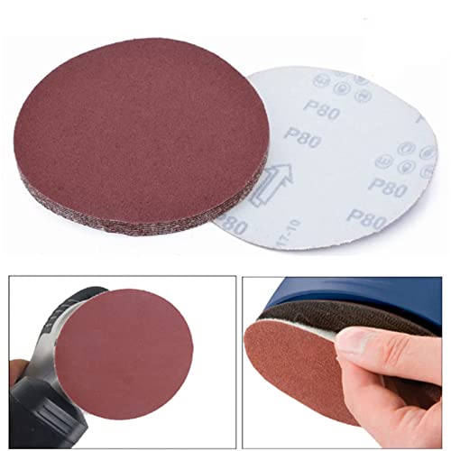 60-Pack 180mm 7" Sanding Discs 60 80 120 180 240 320 Assorted Grits Round Hook and Loop Flocking Sandpaper Orbital Sander Pads