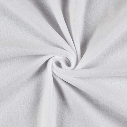 Polar Fleece Solid White, Fabric by the Yard - color: White