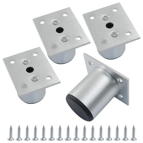 2 Inch Aluminum Alloy Furniture Legs, Silver, 4 Pcs - color: Silver, size: 2 Inch