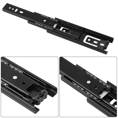 8 Pairs 6 Inch Black Full Extension Drawer Slides, Side Mount Drawer Slides with Screw, Ball Bearing Telescopic Slider for Cabinet, Kitchen Drawer Slides, Ideal for Kitchen and Office Cabinet - size: 8 Pairs 6 Inch