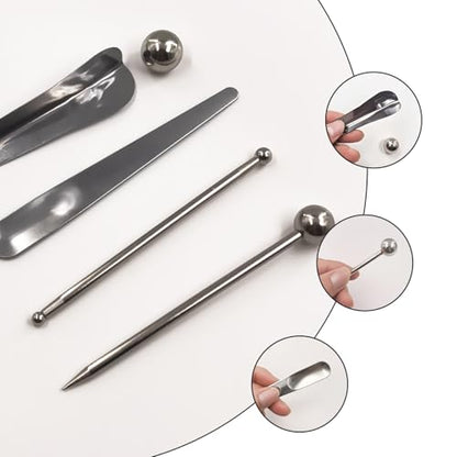 5 Piece Stainless Steel Caulking Tool Kit – Grout Finishing, Removal & Application Tools for Tile & Concrete, Caulk Finisher for Inside/Outside Corners (Reusable & Durable)