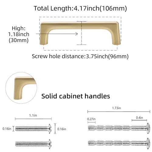 10 Pack 3.75 inch Champagne Bronze Kitchen Cabinet Handles - color: Champagne Bronze, size: 3-3/4 inch Hole Center