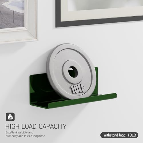 PAVSTINE Adhesive Floating Shelves for Wall No Drilling, 12 Inch Acrylic Self Adhesive Shelves, Stick on Shelves, Dorm Wall Shelf, for Bathroom, Kitchen, Bedroom, Office, Gaming Room, Green - color: Green