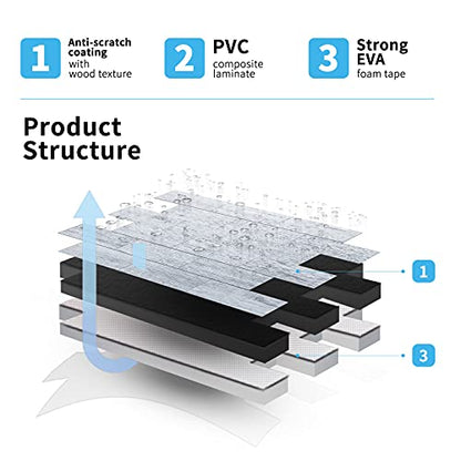 Art3d Peel and Stick Backsplash, Stick on Wall Tile, 10-Pack, White-Washed - color: White-washed
