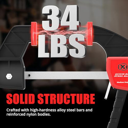 XINQIAO Bar Clamps for Woodworking 4 Inch (4) Wood Clamps Set, One-Handed Spreader with 34lbs for Stable and Reliable Fixing Solutions - size: 4IN 4PCS
