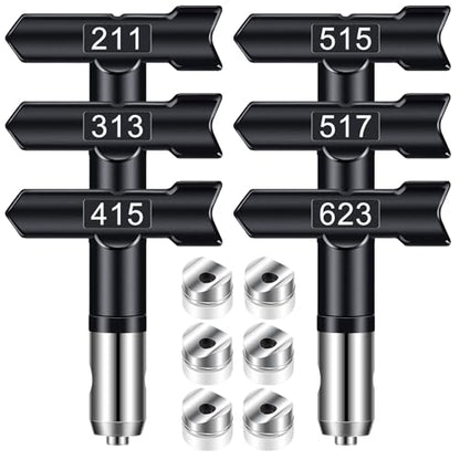 6 Reversible Spray Tips, Airless Paint Sprayer Tip Nozzle 211 313 41
