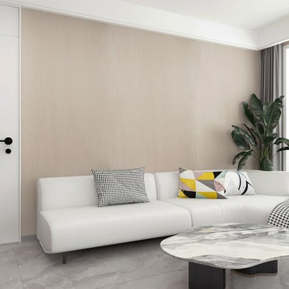 Beige Light Wood Contact Paper Peel and Stick Wallpaper Wood Vinyl Wrap - color: Beige, size: 24" x 196.8"