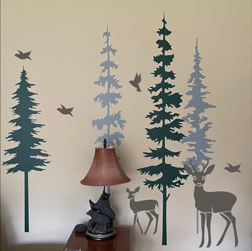 Pine Tree Stencils for Painting Wall Large Pine Tree Stencil - style: Pine Tree
