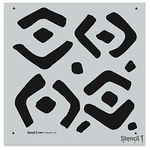 Stencil1 Kuba Repeat Pattern Stencil 11" x 11" - Reusable Premium Quality Mylar Stencils for Painting Walls, Fabric, Furniture, Crafts, Decor - Allover Wallpaper Effects - 11" x 11” by Stencil1 - color: Kuba Repeat Pattern Stencil