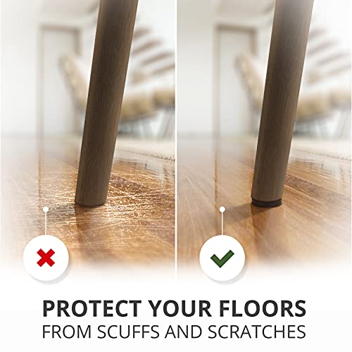 X-PROTECTOR Felt Furniture Pads - 56 PCS 3/4" Floor Protectors for Chair - size: 3/4" 56 Brown, Round
