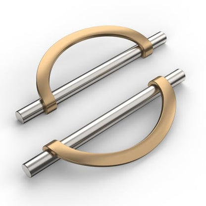 Amerdeco 10 Pack Brushed Satin Nickel and Champagne Bronze Cabinet Pulls 5 Inch(128MM) Hole Centers Kitchen Cabinet Handles Cabinet Hardware Cupboard Handles Drawer Pulls… - color: Champagne Gold Brushed Satin Nickel, size: 5"/128MM Hole Center, style: 10