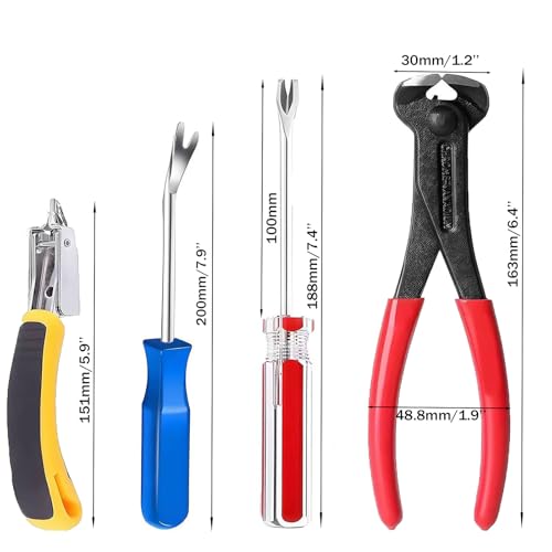 4-PCS Staple Remover - Staple Remover, Staple Lifter, Upholstery Staple Remover Upholstery Staple Remover Carpet Staple Remover & Pliers for Furniture, Floor, Wood, Photo Frames & Zipper Bag