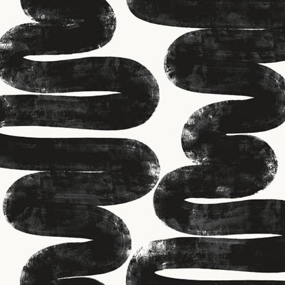 Tempaper x Bobby Berk White & Black Wiggle Room Removable Peel and Stick Wallpaper, 20.5 in X 33 ft, Made in The USA - color: White/Black, size: 20.5" x 396"