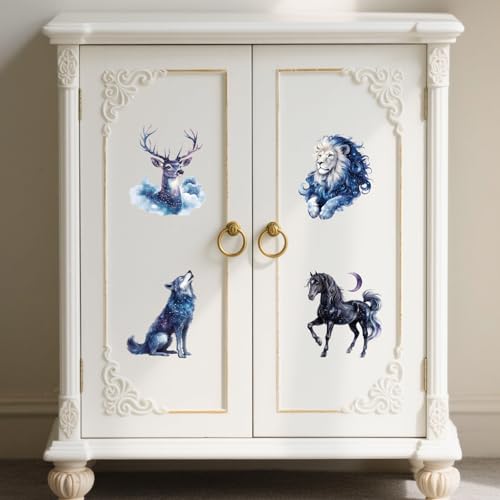 Peacoblue Star Animals Rub On Transfers for Furniture Craft 6"x12" - style: Star Creatures Animals