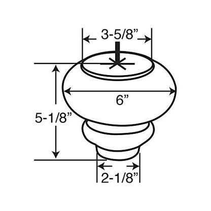 Designer's Edge Millwork Architectural Products by Outwater BUN88-UN 5-1/8 in. x 6 in. Unfinished Solid Hardwood Round Sofa Leg 4 Pack with 4 Free Insert Nuts and Drill Bit