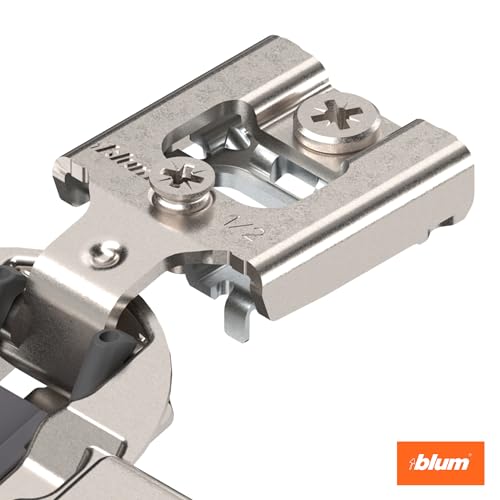 Blum Compact BLUMOTION Hinge (10 Kits), 1/2" Overlay, 105° Opening Angle, Steel, Integrated Soft-Close Hinges for Face Frame Cabinets - size: 10 KITS, style: With Screws