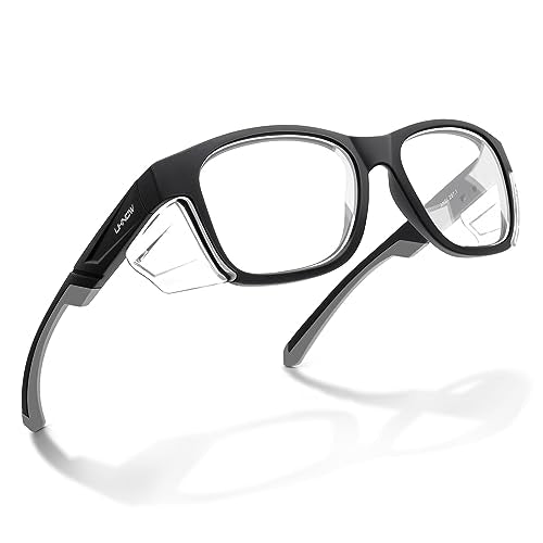 UKNOW Safety Glasses - Anti Fog Lenses - Eye Protection with Side Shields - ANSI Z87.1 Protective Eyewear - UV Protection - color: Black