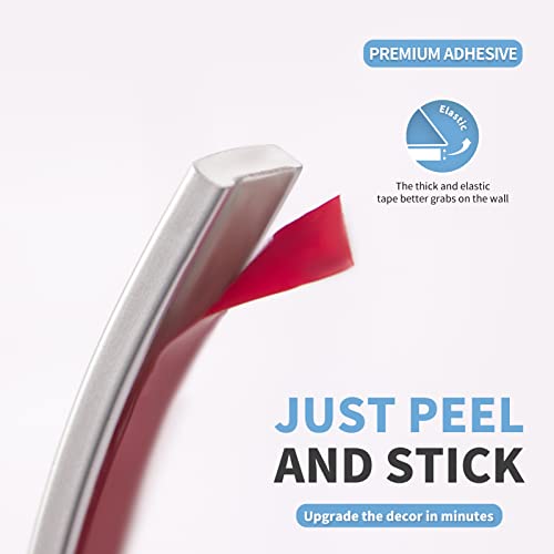 Art3d 10 ft Peel and Stick Flexible Molding Trim for Wall Tile Edge, Silver - color: Silver, size: 10 feet