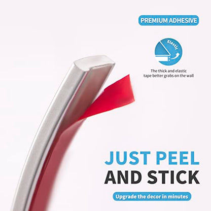 Art3d 10 ft Peel and Stick Flexible Molding Trim for Wall Tile Edge, Silver - color: Silver, size: 10 feet