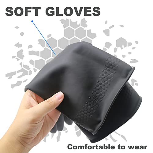 Chemical Resistant Latex Gloves, Cleaning Protective Safety Work - color: Small/12''