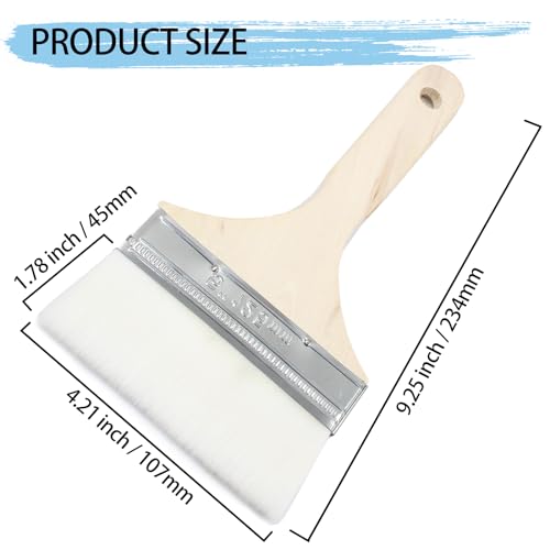 5 Inch Wide Wool Paint Brushes, Set of 2 for DIY and Furniture - size: 5 Inch